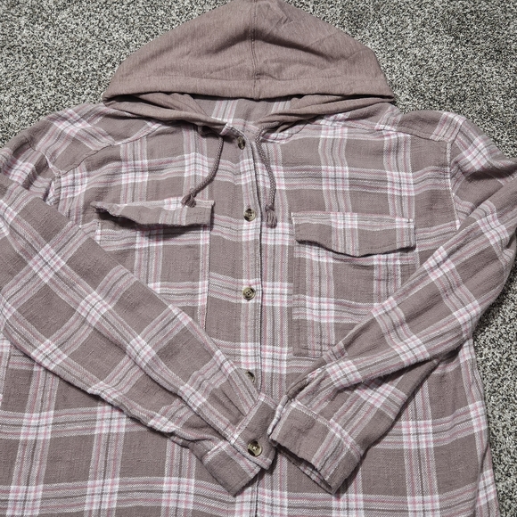 Hooded Flannel Shirt / Shacket - Picture 2 of 16